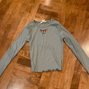 Green Butterfly long sleeve